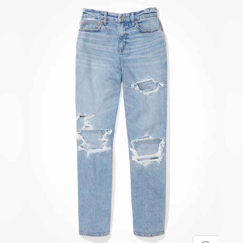 AE Stretch Ripped '90s Straight Jean Size 2 Regular